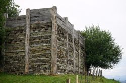 Un particolare delle fortificazioni elvetiche a Mount Vully, Svizzera.




