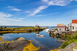 Un pittoresco villaggio di pescatori con il porto a Maritimes, Nuova Scozia, Canada. Siamo a nord est del Maine, in una delle tre province marittime del Canada affacciata sull'Oceano Atlantico.

 ...