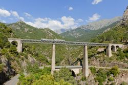 Un ponte ferroviario vicino a Vivario in Corsica