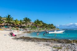 Un tratto del litorale sabbioso di Playa del Carmen, Messico, con bagnanti in relax - © LMspencer / Shutterstock.com