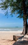 Un tratto della spiaggia vuota di Samila Beach in estate, Thailandia.
