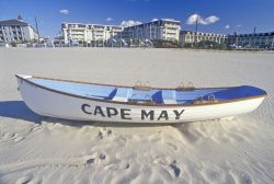 Una barca da salvataggio sul spiaggia di Cape May in New Jersey (USA).

