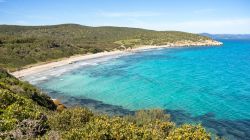 Una bella spiaggia selvaggia sull'isola di Sant'Antioco, siamo in Sardegna sud-orientale