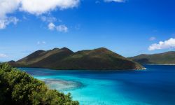 Una bella veduta di Leinster Bay a St. John, Isole Vergini Americane (USA).



