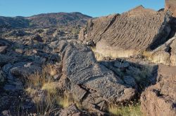 Una colata di lava presso il passo Dammusi nel Parco Nazionale dell'Etna, Linguaglossa (Sicilia)