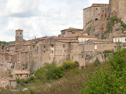 Una panoramica del centro storico di Scansano, provincia di Grosseto, Toscana.