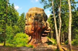 Una roccia in arenaria nelle montagne di Zittau, Sassonia, Germania. La città è circondata da una suggestiva catena montuosa con bellissime formazioni rocciose dalle forme singolari.

 ...