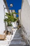 Una scalinata nel cuore storico del borgo di Pietramontecorvino in Puglia,sub Appennino Dauno