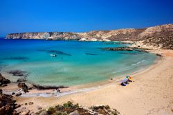 Una splendida spiaggia di Koufonissi,  la piccola isola a sud di Creta, in Grecia.