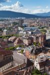 Una splendida veduta panoramica della città dalla fortezza di Belfort, Francia.
