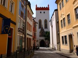 Una torre merlata nel centro storico di Bautzen, Sassonia (Germania) - © Robert Szymanski / Shutterstock.com