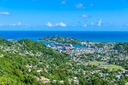Una veduta panoramica di Castries a Saint Lucia, isola nel mar dei Caraibi