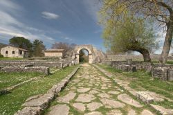Una via romana tra le rovine di Saepinum in Molise