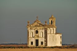 Un'antica chiesa nel mezzo delle piantagioni di Vila Franca de Xira, Portogallo.



