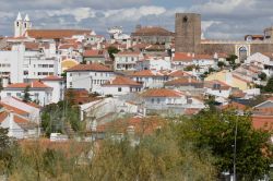 Uno scorcio del borgo di Avis, Alentejo, con un tratto dell'antica cinta muraria (Portogallo).

