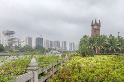 Uno scorcio del centro storico di Haikou, Cina. Sullo sfondo si intravedono grattacieli e palazzi moderni: questa città somiglia di più a certe località della Florida che ...