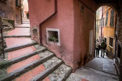 Uno scorcio del centro storico di Tellaro, il villaggio medievale in provincia di La Spezia, Italia.


