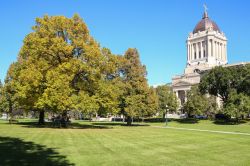 Uno scorcio del parco verde con il Manitoba Legislative Building di Winnipeg (Canada) sullo sfondo  - © Thamyris Salgueiro / Shutterstock.com