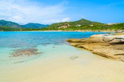 Uno scorcio della magica spiaggia di Campulongu a Villasimius, Sardegna meridionale