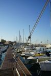 Uno scorcio della marina di Crotone, Calabria, con le barche ormeggiate.

