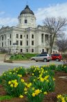 Uno scorcio della Monroe County Courthouse a Bloomington, Indiana (USA). Costruito in stile   Beaux-Arts, questo edificio è stato inserito nel Registro Nazionale dei Luoghi ...