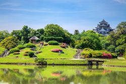 Uno scorcio di Korakuen Park a Okayama, Chogoku (Giappone). E' considerato uno dei tre grandi giardini del paese; completato nel 1700, ha successivamente subito modifiche e trasformazioni ...