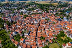 Veduta aerea del borgo storico di Alsfeld in Germania, sulla Strada delle Fiabe
