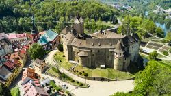 Veduta aerea del Castello di Loket in Boemia, Repubblica Ceca