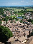 Veduta aerea del centro storico di Castell Arquato in provincia di Piacenza