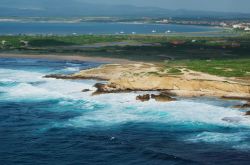 Veduta aerea della costa di Capo Mannu in Sardegna