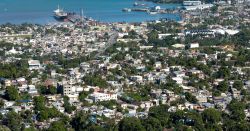 Veduta aerea di Puerto Plata, Repubblica Dominicana. Si tratta della più grande città della costa settentrionale oltre ad uno dei principali porti del paese.
