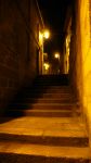 Veduta by night di una scalinata nel centro di Ribadavia, Ourense, Spagna.



