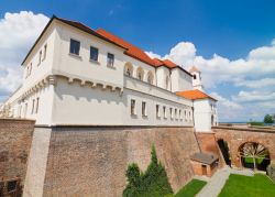 Veduta del castello di Spielberg a Brno, Repubblica Ceca. Nel 1820 questa fortezza venne trasformata in una prigione civile per i detenuti che avevano commesso reati gravi ma vi vennero imprigionati ...