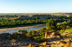 Veduta del fiume Limpopo in Sudafrica nei pressi della frontiera con Pontdrif (Sudafrica).



