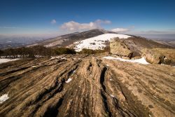 Veduta del monte Roan con un pò di neve da Janes Bald, Great Smoke Mountains (catena degli Appalachi), USA.

