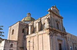 Veduta della chiesa di Santa Maria di Costantinopoli a Manduria, Puglia, Italia. Sorge in via XX Settembre ed è una delle chiese barocche più belle della città.
