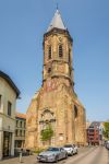 Veduta della torre di Peperbusse a Ostenda, Belgio. Chiamato così dalla gente del posto, il vecchio campanile della città è tutto ciò che rimane di un'antica ...