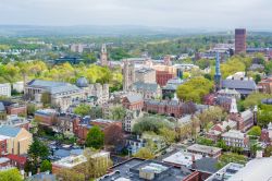 Veduta dell'alto della Yale University a New Haven, Connecticut (USA). Si tratta della più antica istituzione di istruzione superiore negli Stati Uniti e uno dei nove college coloniali ...