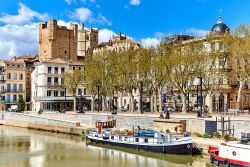 Veduta panoramica di Narbona con il canale della Robine e il duomo cittadino (Francia) - © Alex Tihonovs / Shutterstock.com
