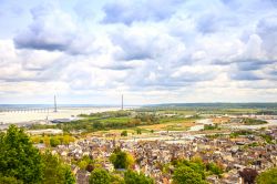 Vista aerea di Honfleur situata sulla riva meridionale dell'estuario della Senna - © StevanZZ / Shutterstock.com