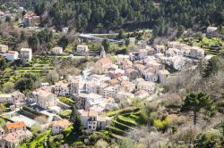 Vista aerea del borgo di Vivario in Corsica