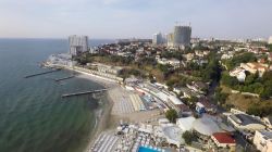 Vista aerea della spiaggia di Arcadia beach a Odessa in Ucraina.