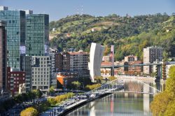 Una vista del fiume Nervión che attraversa Bilbao (Paesi Baschi) dal Parque Etxebarria, un parco comunale situato nel distretto di Begoña - foto © Alberto Loyo / ...