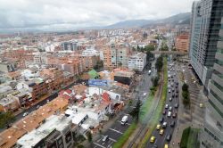 Il panorama di Bogotà fotogrfato da una delle suite dell'Hotel NH Collection Royal Teleport, uno dei migliori luoghi dove dormire nella Capitale della Colombia
