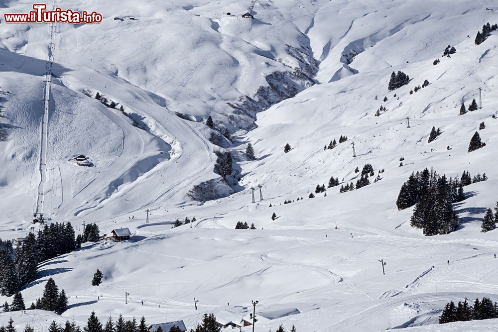 Immagine Piste innevate alla stazione sciistica di Les Crosets, Svizzera.