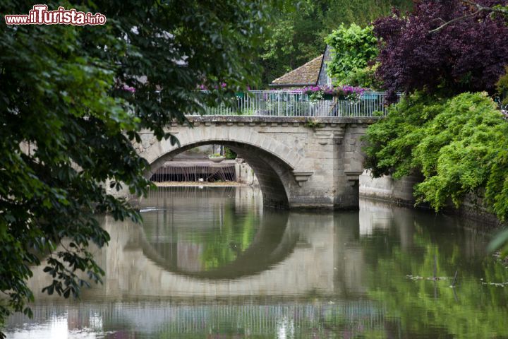 Immagine Il ponte sull'acqua che porta al Castello di Azay-le-Rideau, Loira (Francia) - Quando i Biencourt presero in mano la progettazione dello spazio esterno alla fortezza, non solo crearono un giardino all'inglese che ne rifletteva il pieno stile in contrasto con quello francese, ma crearono anche un ponte decisamente innovativo per l'epoca. Questi di solito rappresentavano il modo più naturale per la difesa dagli attacchi dei nemici, pertanto erano dotati di un sistema che permetteva di chiuderlo per rendere difficoltoso l'accesso al portone principale. Questo no e trionfa sul panorama in modo quasi sfacciato come a sfidare ogni insidia - © wjarek / Shutterstock.com