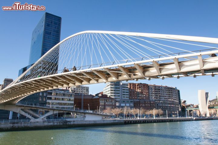 Immagine Bilbao, Paesi Baschi (Spagna): il Puente Peatonal del Campo de Volantín, conosciuto comunemente con il nome di Zubizuri, è stato progettato dall'architetto valenciano Santiago Calatrava - foto © A.B.G. / Shutterstock