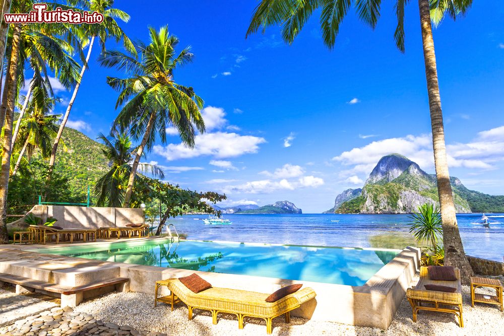 Immagine Resort di lusso su una spiaggia tropicale di El Nido, Palawan, Filippine.