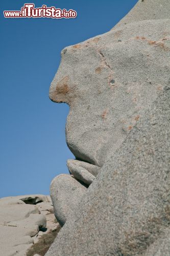 Immagine Roccia con sembianze di un viso sull'isola di Lavezzi, Corsica.