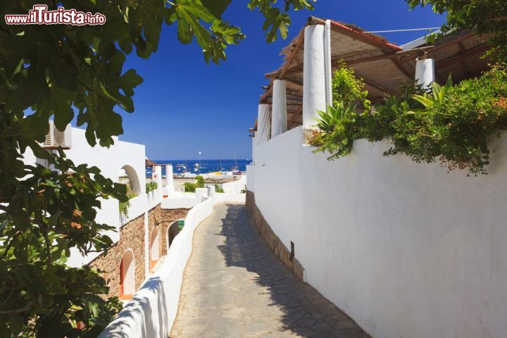 Immagine Panorama sul mare a Panarea, Sicilia - Le acque del Tirreno sullo sfondo rendono questo scorcio fotografico ancora più suggestivo © Natalia Macheda / Shutterstock.com